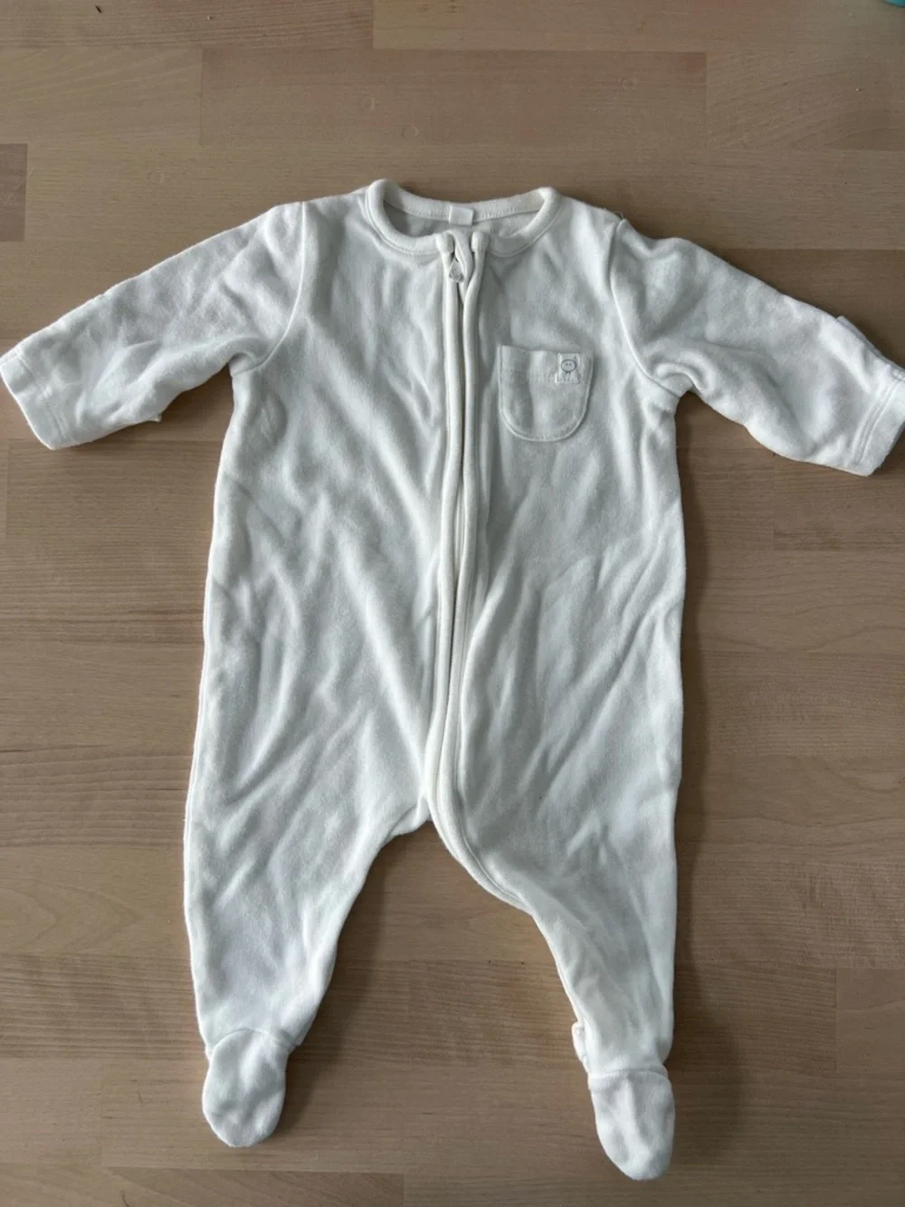 Mori Newborn Baby Onesie Organic Cotton Zipper White